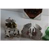 Image 2 : (3) Plastic Dinosaur Cups, (5) Assorted Porcelain Decorations and Photo Frame 12'' x 9''