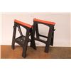 Image 1 : *(2) Plastic Saw Horses (one is missing bottom tray)