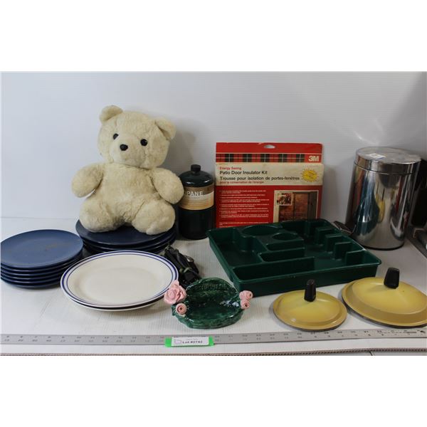 Teddy Bear, Patio Door Insulator Kit, Small Garbage Bin - Has No Bottom, Tool Organizing Tray, (12) 