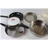 Image 2 : (3) Frying Pans, Colander, Metal Steamer Insert, Assorted Kitchen Items