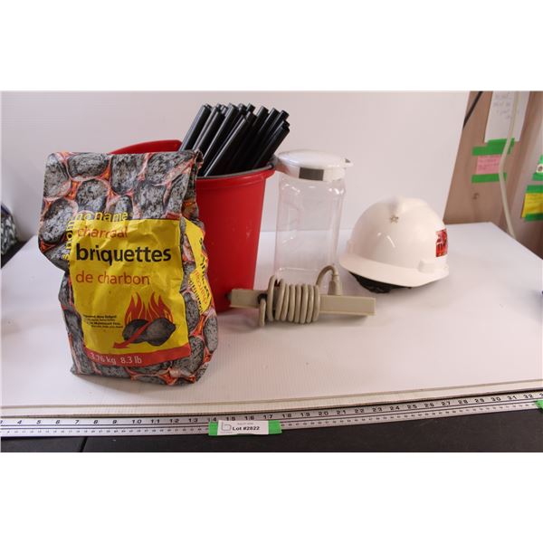 Bag of Charcoal, Safety Hat, Misc.