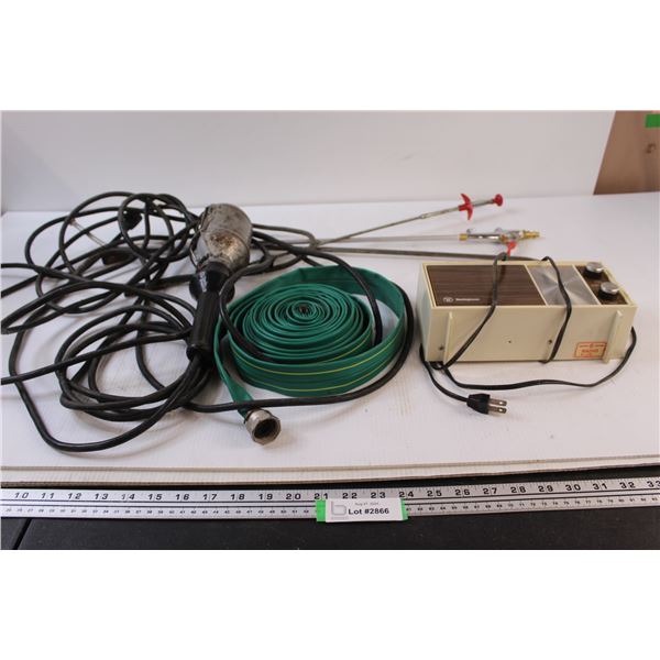 Air Compressor Blower, Hose, Trouble Light, Radio - Works
