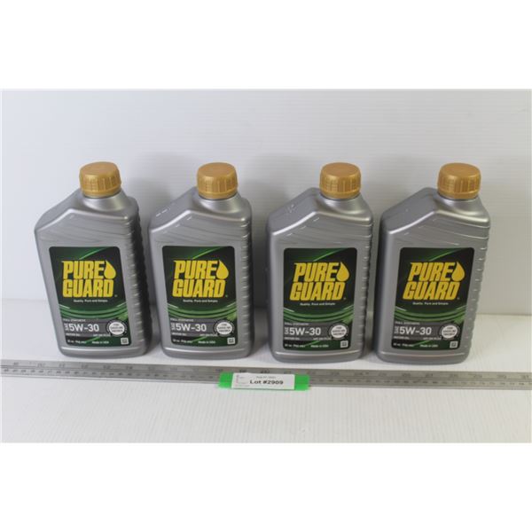 (4) Pure Guard 1 Liter Jugs of 5w-30 Full Synthetic Oil (NIB)