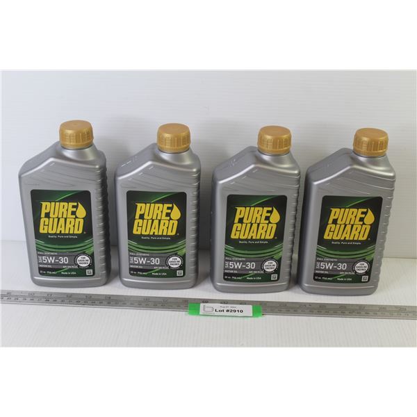 (4) Pure Guard 1 Liter Jugs of 5w-30 Full Synthetic Oil (NIB)
