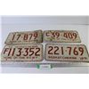 Image 1 : (4) Red 1973-74 Saskatchewan License Plates