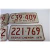 Image 2 : (4) Red 1973-74 Saskatchewan License Plates