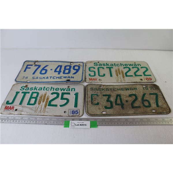 (4) Saskatchewan License Plates