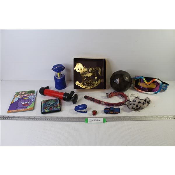 Brass hoppy Horse Christmas Decor - LED Light - Snow Boarding Goggles - Dog Collar - Ring - Misc. It