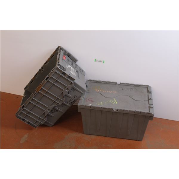 *(2) Totes (crack on one lid)