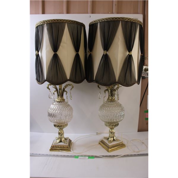 (2) Vintage End Table Lamps - 36" x 15"