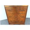 Image 5 : ** Hammond Burled Walnut Antique Four-Drawer Dresser - Some Wear - 49" Tall, 18" Deep, 30" Wide