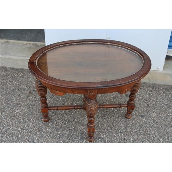 ** Antique Walnut End Table - 24" x 16.5" x 18" - Some Wear