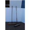 Image 1 : ** (2) Shop Push Brooms (18" Tall & 24" Tall) - One Broom Handle is Taped