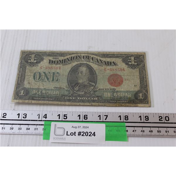 Canadian Dollar Bill - 1923