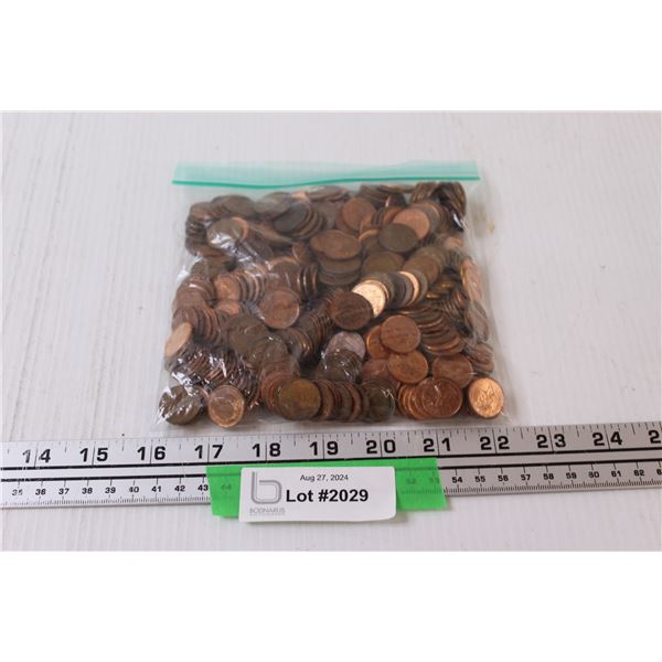 Canadian Penny Coins in Bag