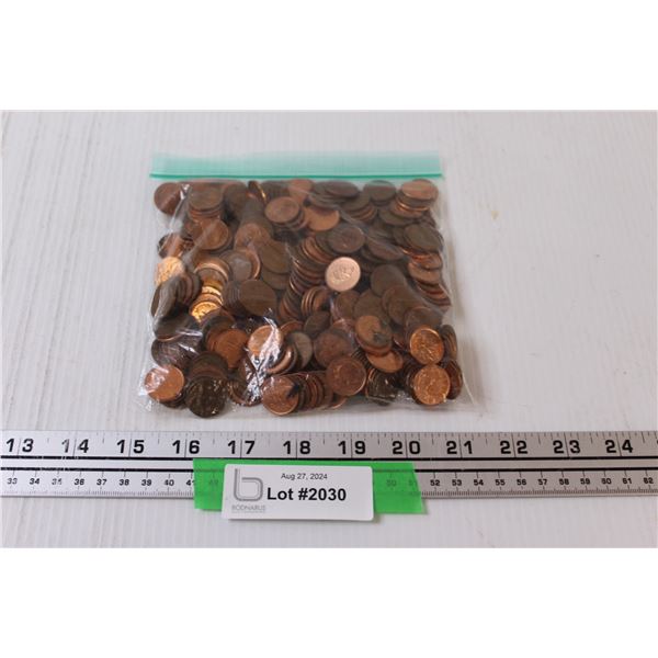 Canadian Penny Coins in Bag