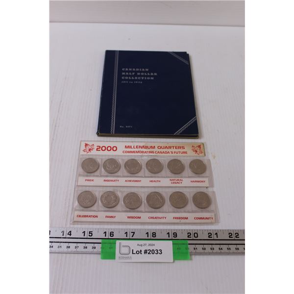 Millennium Quarter Set in Sleeve & Canadian Half Dollar Collection Booklet (Empty)