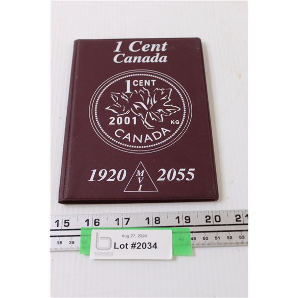 Canadian One Cent Collector Coin Book w/ Pennies