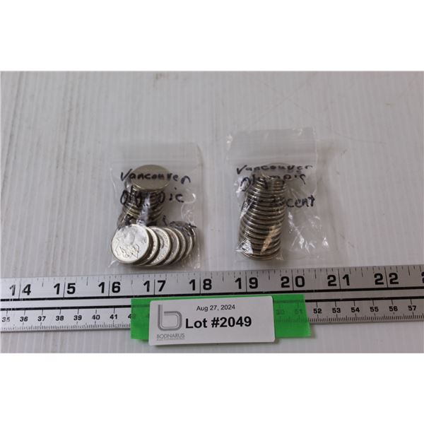 (2) Canadian 25 Cent Vancouver Edition Coin Lots