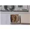 Image 3 : (3) Penny Coin Rolls, Faux United States 100 Dollar Bill, Roosevelt 3D Token Coin, Jesus Token
