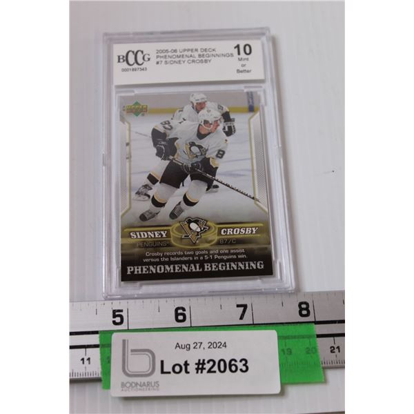 Sidney Crosby Upper Deck 2005-06 Phenomenal Beginning Graded Hockey Trading Card