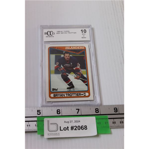Bryan Trottier Topps 1990-91 Graded Hockey Trading Card