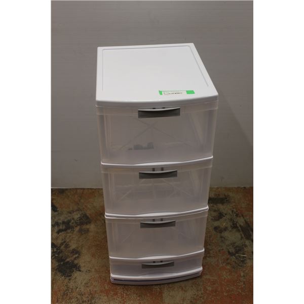 * Plastic Storage Four Drawer w/Wheels - 13" x 17" 29.5"