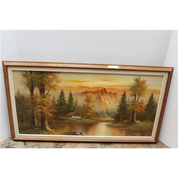 * Framed P. Richard Landscape Painting - 29" x 53"