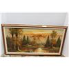 Image 1 : * Framed P. Richard Landscape Painting - 29" x 53"