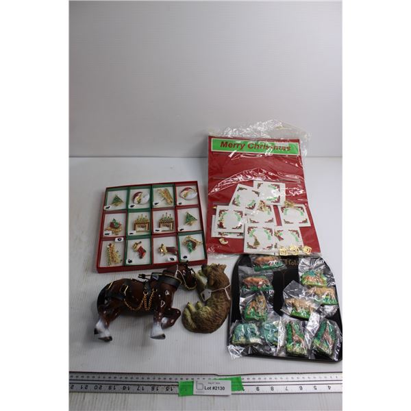 Clydesdale Horse. (10+) Assorted Christmas Pins and Assorted Items