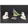 Image 1 : Ceramic Peacock, (2) Unicorn Decorations and Decorative Cloth