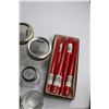 Image 5 : (13) Glass Sealer Jars, (9) Spice Jars, (9) Candle Holders, (2) Cups and Candle Set