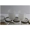Image 6 : (13) Glass Sealer Jars, (9) Spice Jars, (9) Candle Holders, (2) Cups and Candle Set