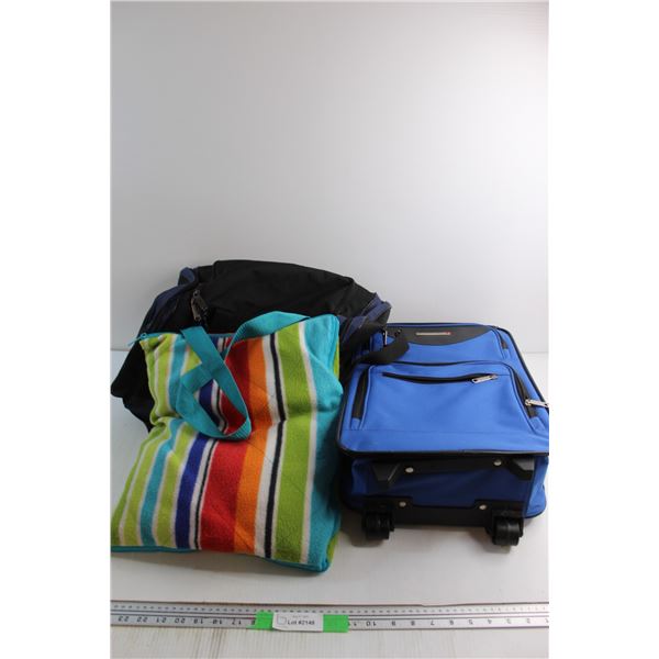 Jetliner Luggage Suitcase and (2) Shoulder Bags