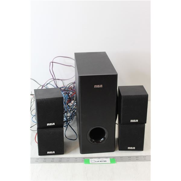 Set of 1 Big RCA Speaker with (4) Smaller Ones