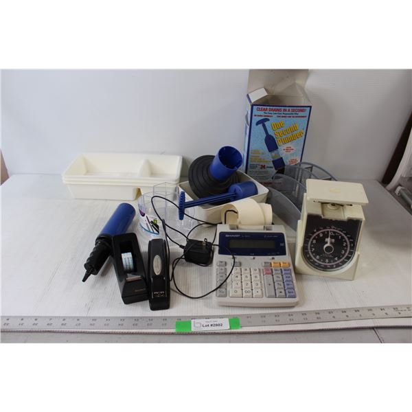 Sharp Printing Calculator - Tested Works, Small Weighing Scale, Stapler, Assorted Household/Office I