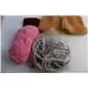 Image 2 : Wool Yarn, (2) Handmade Toques, Watch Case and Assorted Cords