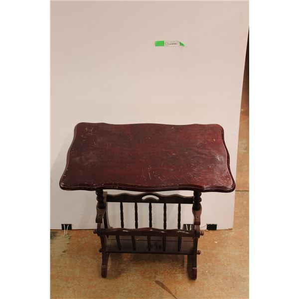 *Wooden Table with Magazine Rack 24'' x 24'' x 15''