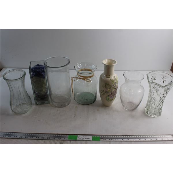 (7) Assorted Glass Vases