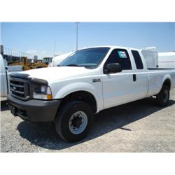 FORD F250XL SUPER DUTY SUPER CAB 4 DOOR 4X4 PICKUP, s/n 3FTNX21L84MA08498: