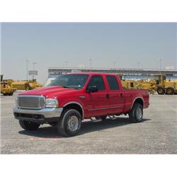 FORD F250 XLT SUPER DUTY SUPER CREW 4X4 PICKUP, s/n 1FTNW21F4YEA68027: