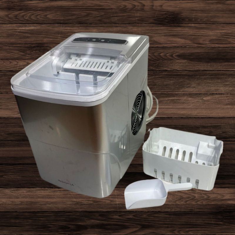 Ice Maker Auto Insignia™ Portable Ice Maker with Auto Shut-Off – Silver - Oahu Auctions