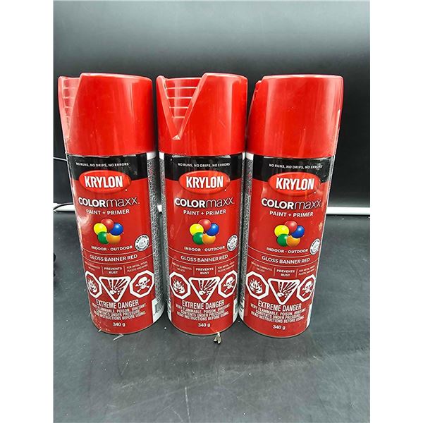 Krylon Colormaxx Paint & Primer Indoor/Outdoor Gloss Banner Red (3 x 340g)