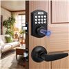 Image 1 : Tinewa Keyless Entry Door Lock with Handle, Fingerprint Door Lock,Electronic Keypad Deadbolt, Auto L