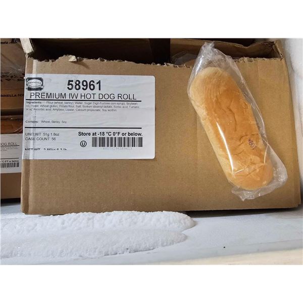 ***FROZEN*** Gonella Premium White Hot Dog Buns - Individually Wrapped - 56 Count