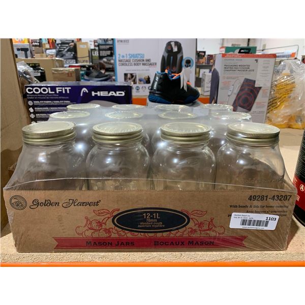 Golden Harvest Standard Mouth Canning Jars 12 x 1L