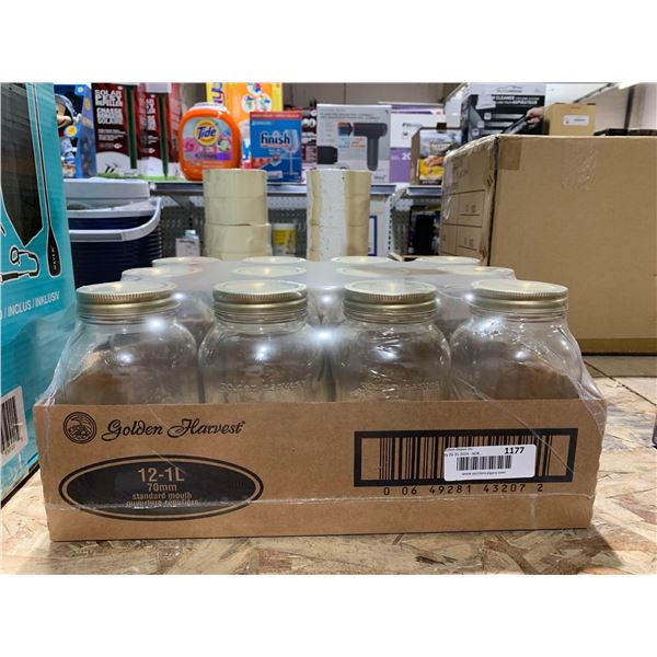 Golden Harvest Standard Mouth Canning Jars 12 x 1L