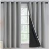 Image 1 : Yakamok Grey Full Shade Curtain Panels, Thermal Insulated & Energy Efficiency Window Draperies for G