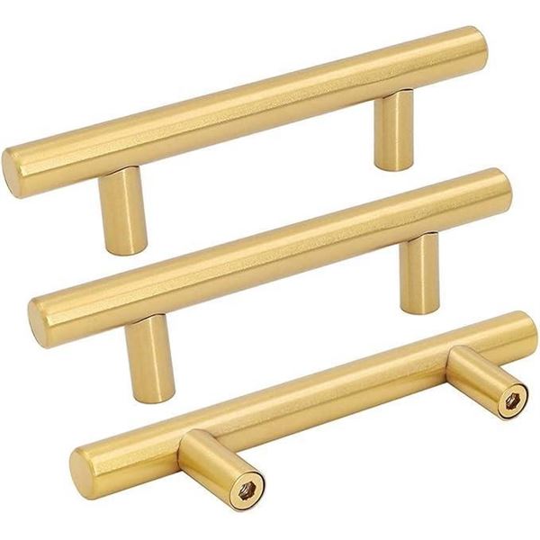 goldenwarm 25 Pack Cabinet Hardware Gold Drawer Pulls 5 inch - Brushed Brass Cabinet Handles Cupboar