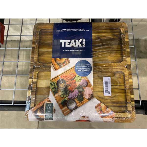 Teak Haus 5 Piece Wooden Serving Boards